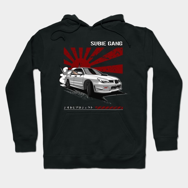 Subie Gang WRX STi (Pearl White) Hoodie by Jiooji Project